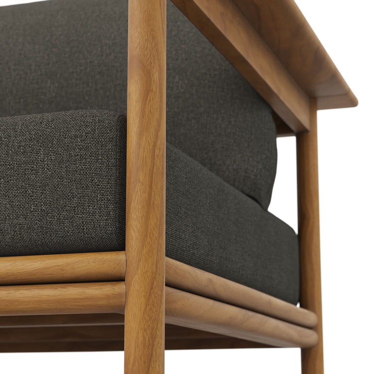 Wren Outdoor Patio Teak Wood Armchair Set of 2 - Natural Flint Gray