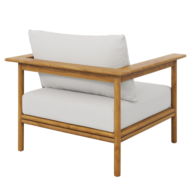 Wren Outdoor Patio Teak Wood Armchair - Natural Sail