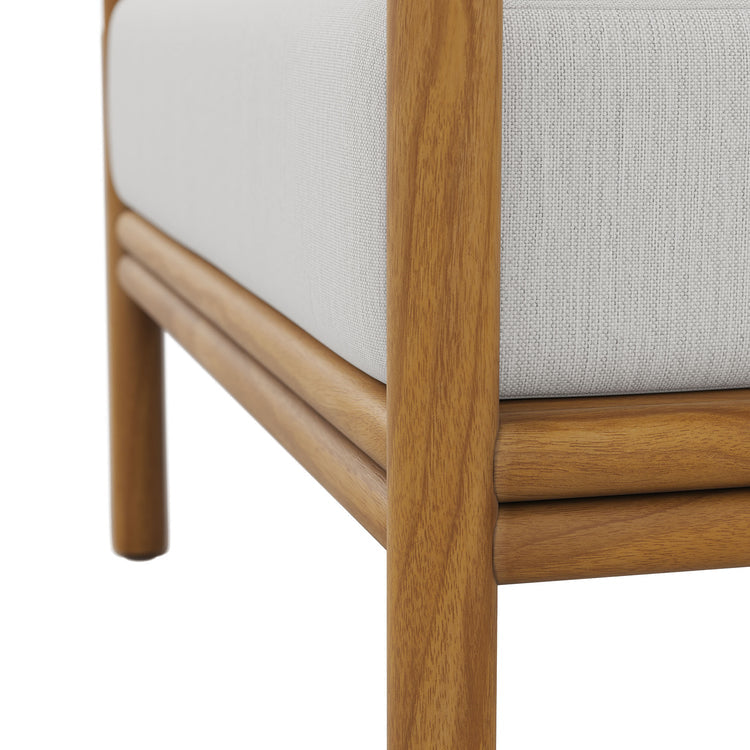 Wren Outdoor Patio Teak Wood Armchair - Natural Sail
