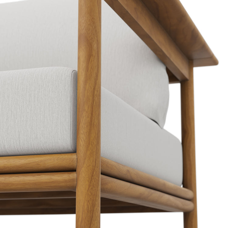 Wren Outdoor Patio Teak Wood Armchair - Natural Sail