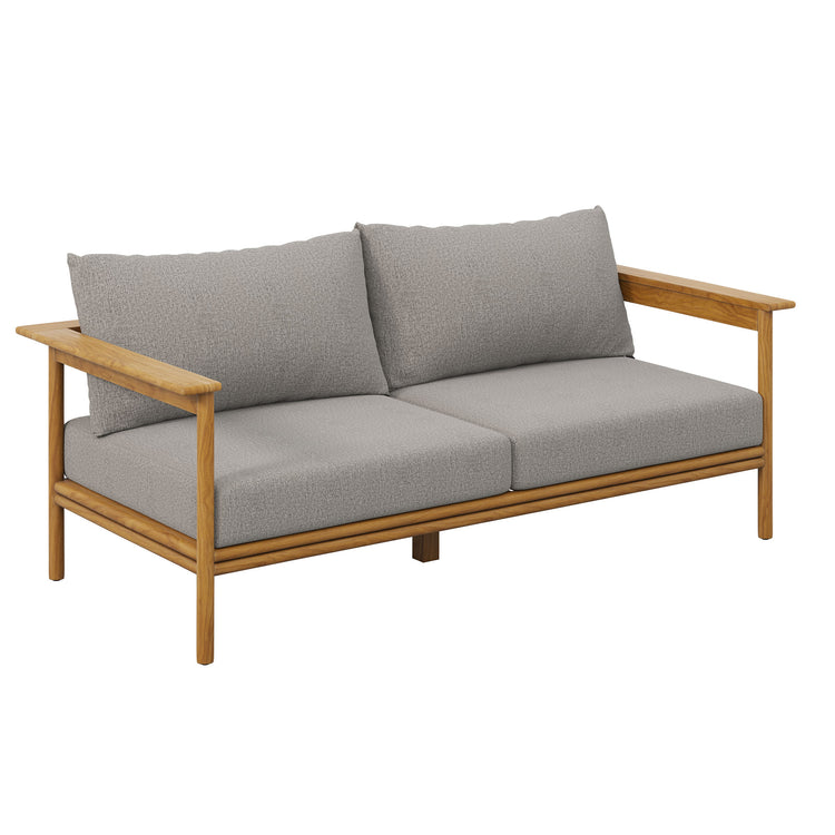 Wren 4-Piece Outdoor Patio Teak Wood Furniture Set - Natural Driftwood