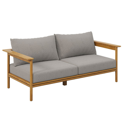 Wren 6-Piece Outdoor Patio Teak Wood Furniture Set - Natural Driftwood