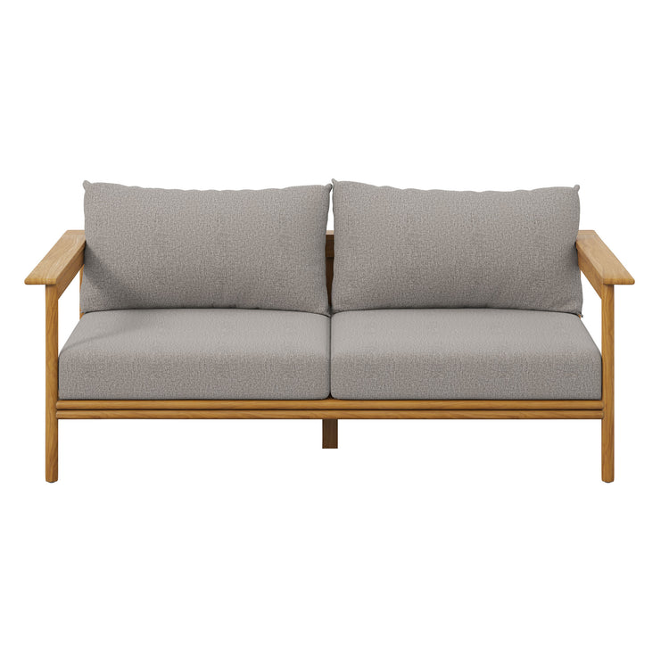 Wren Outdoor Patio Teak Wood Sofa - Natural Driftwood