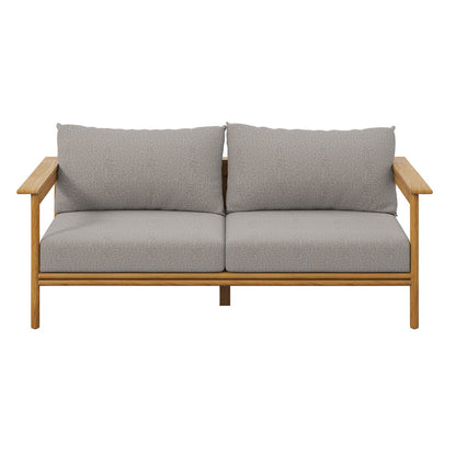 Wren Outdoor Patio Teak Wood Sofa - Natural Driftwood