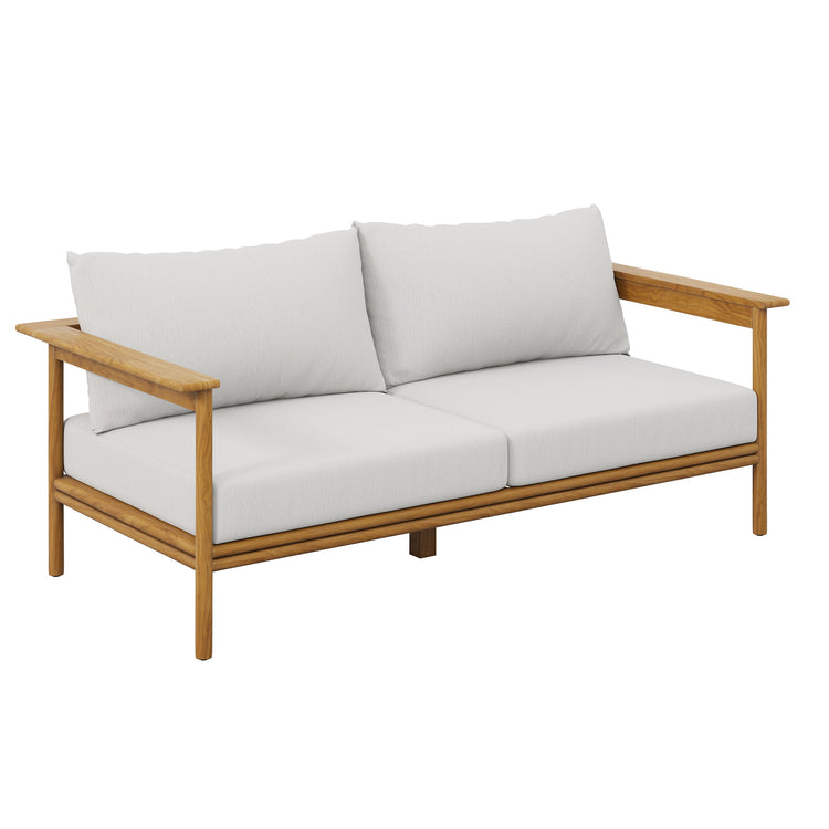 Wren 6-Piece Outdoor Patio Teak Wood Furniture Set - Natural Sail
