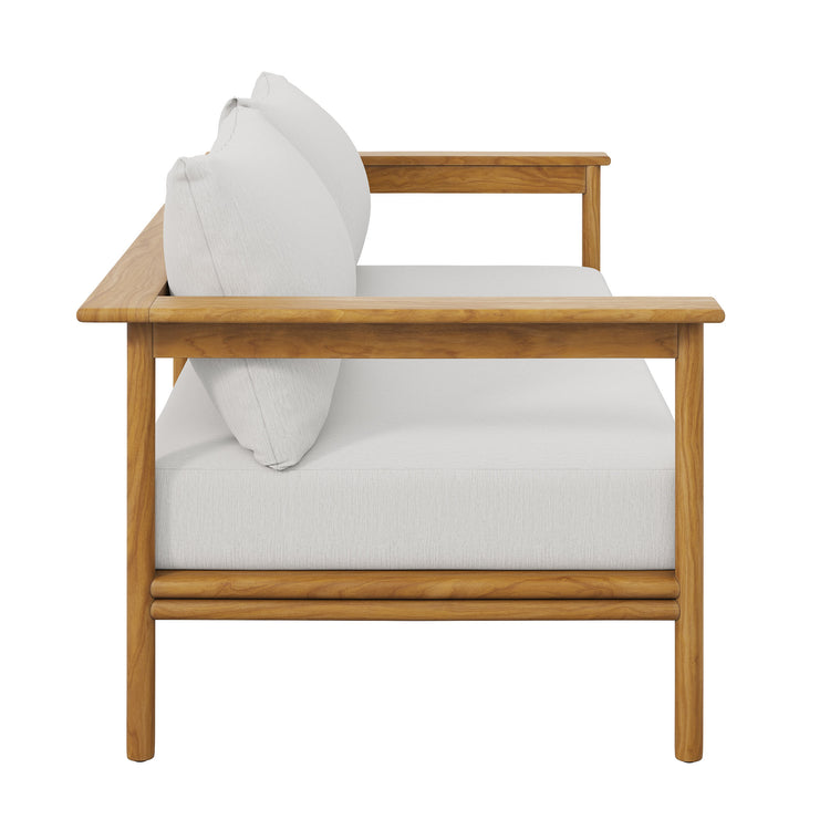 Wren Outdoor Patio Teak Wood Sofa - Natural Sail