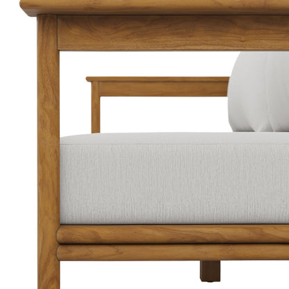 Wren Outdoor Patio Teak Wood Sofa - Natural Sail