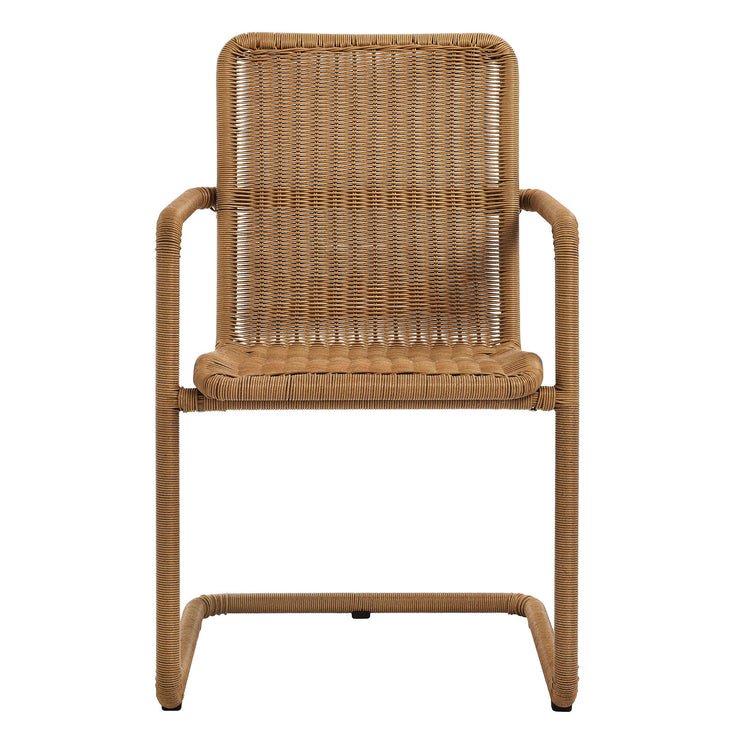 Abacus Outdoor Patio Wicker Dining Chairs Set of 2 - Natural