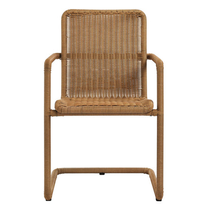 Abacus Outdoor Patio Wicker Dining Chairs Set of 2 - Natural