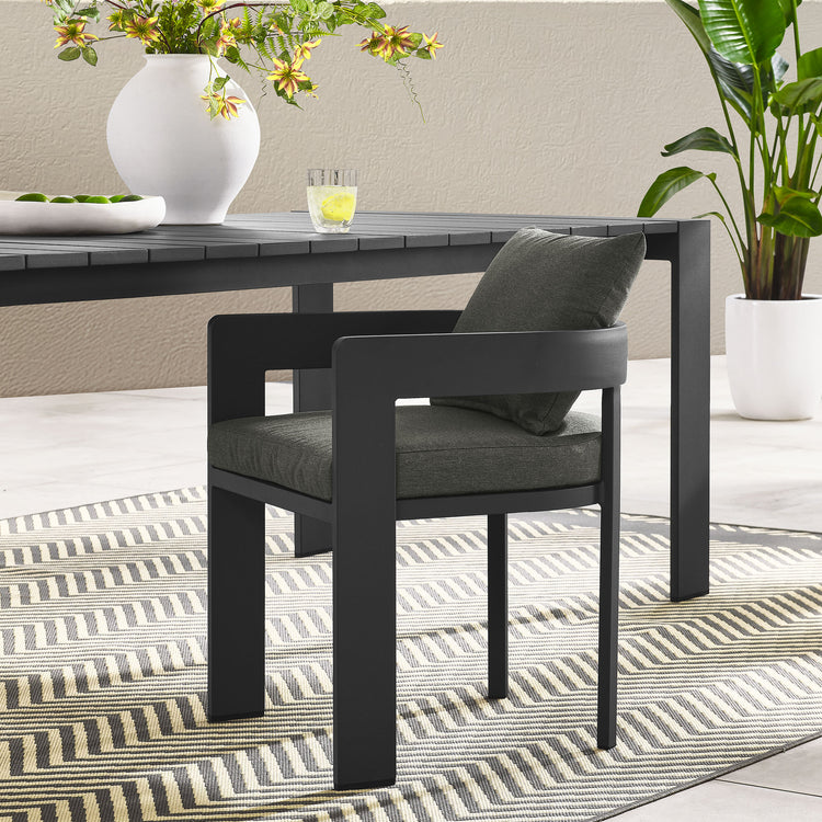 Tahoe Outdoor Patio Aluminum Dining Chair - Gray Charcoal
