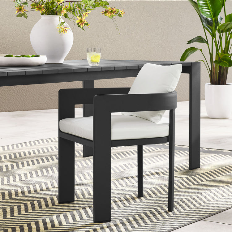 Tahoe Outdoor Patio Aluminum Dining Chair - Gray White