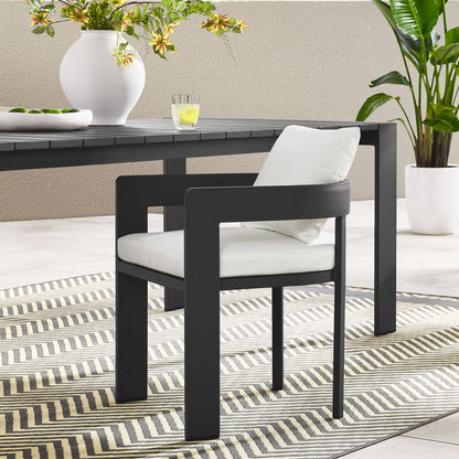 Tahoe Outdoor Patio Aluminum Dining Chair - Gray White