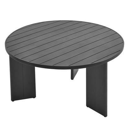 Tahoe 5-Piece Outdoor Patio Aluminum Dining Set - Gray White