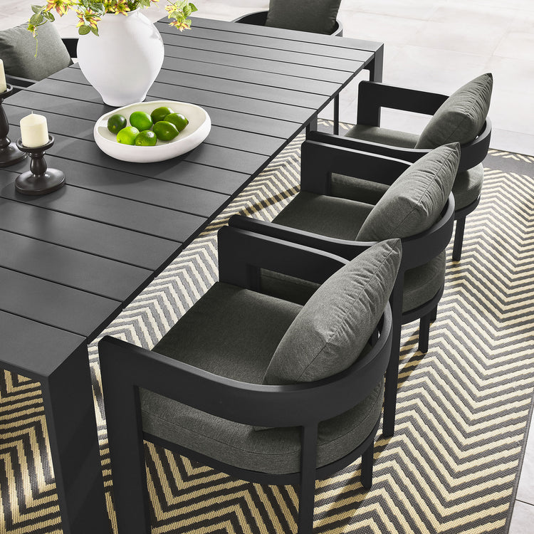 Tahoe 9-Piece Outdoor Patio Aluminum Dining Set - Gray Charcoal