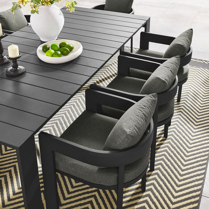 Tahoe 9-Piece Outdoor Patio Aluminum Dining Set - Gray Charcoal
