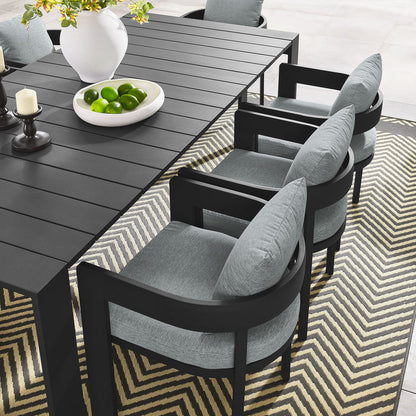 Tahoe 9-Piece Outdoor Patio Aluminum Dining Set - Gray Gray