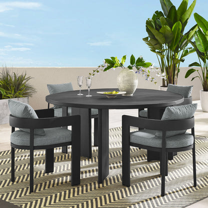 Tahoe 5-Piece Outdoor Patio Aluminum Dining Set - Gray Gray