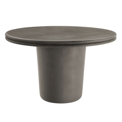 Brion 48" Indoor - Outdoor Patio Concrete Round Dining Table - Gray