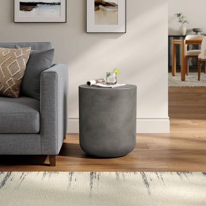 Brion Indoor - Outdoor Patio Concrete Stool - Gray