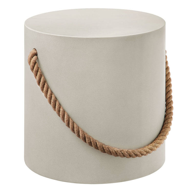Isera Indoor - Outdoor Patio Rope Concrete Side Table Stool - Default Title