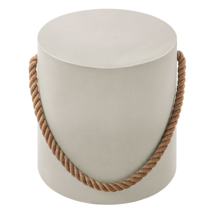 Isera Indoor - Outdoor Patio Rope Concrete Side Table Stool - Default Title