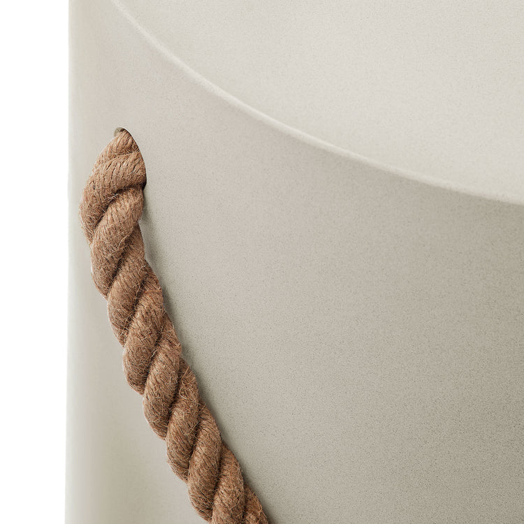 Isera Indoor - Outdoor Patio Rope Concrete Side Table Stool - Default Title
