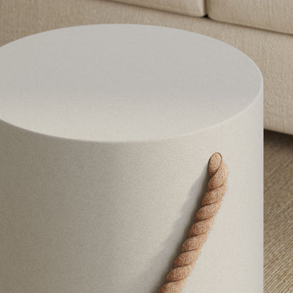 Isera Indoor - Outdoor Patio Rope Concrete Side Table Stool - Default Title