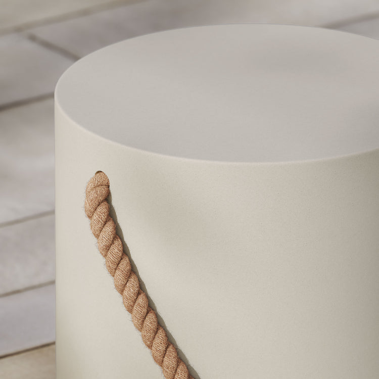 Isera Indoor - Outdoor Patio Rope Concrete Side Table Stool - Default Title
