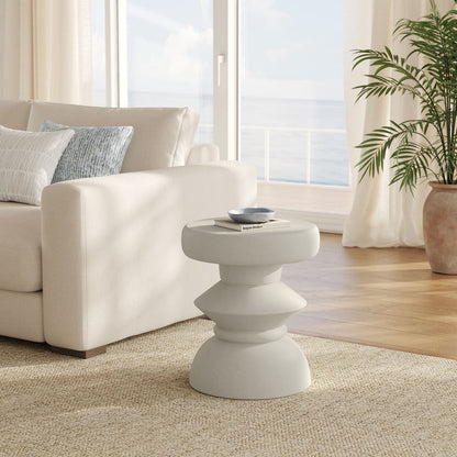 Terza Indoor - Outdoor Patio Concrete Side Table - Default Title