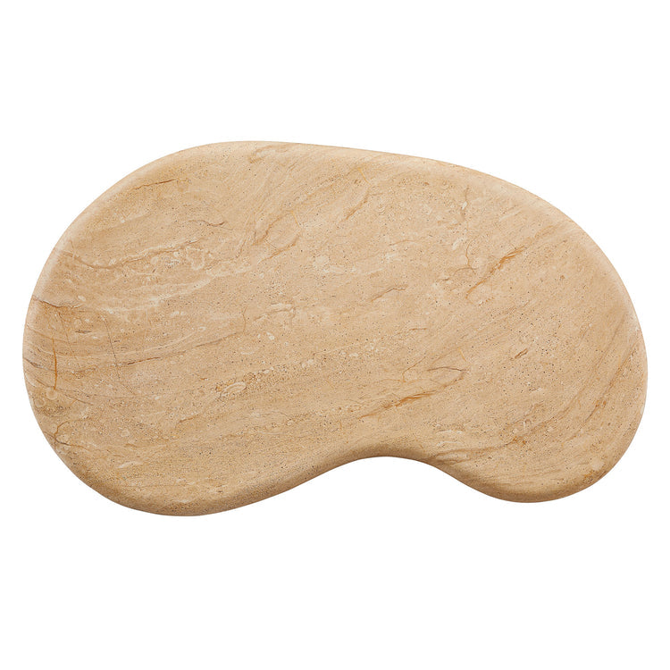 Elowen Indoor - Outdoor Textured Faux Travertine Coffee Table - Travertine