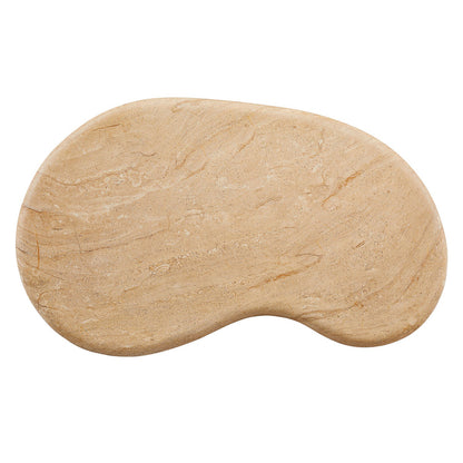 Elowen Indoor - Outdoor Textured Faux Travertine Coffee Table - Travertine