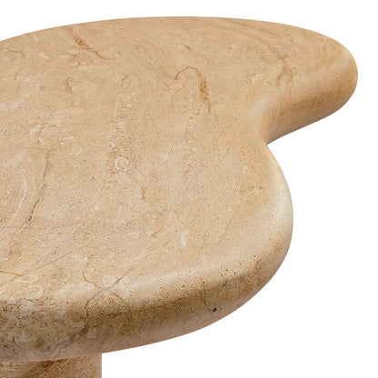 Elowen Indoor - Outdoor Textured Faux Travertine Coffee Table - Travertine