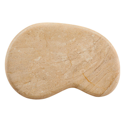 Elowen Indoor - Outdoor Textured Faux Travertine Side Table - Travertine