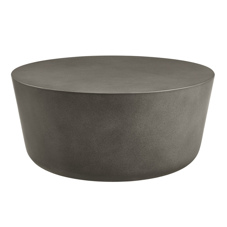 Brion Round Indoor - Outdoor Patio Concrete Coffee Table - Gray