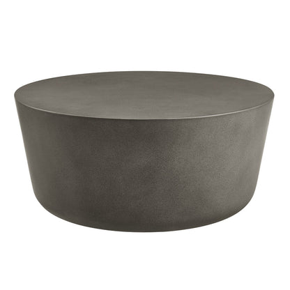 Brion Round Indoor - Outdoor Patio Concrete Coffee Table - Gray