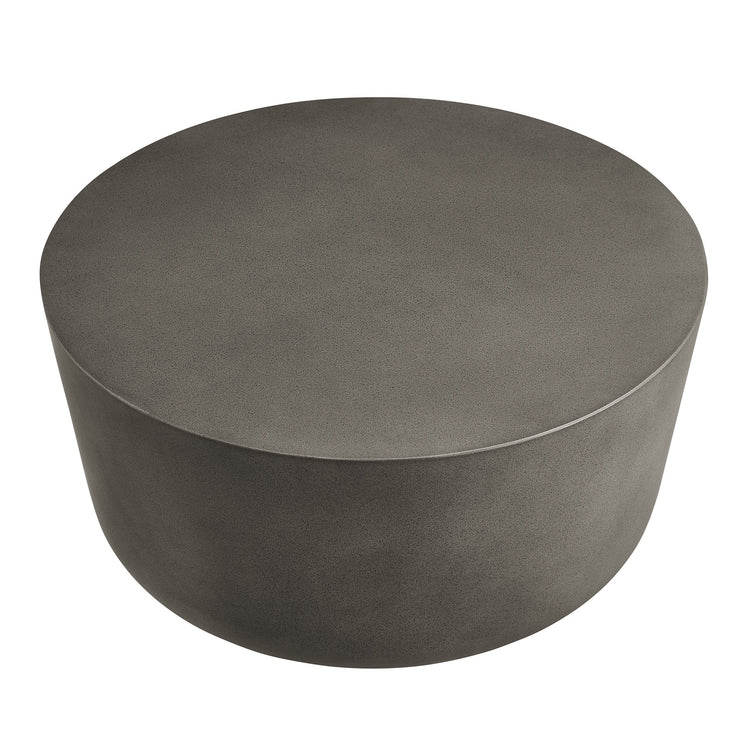 Brion Round Indoor - Outdoor Patio Concrete Coffee Table - Gray