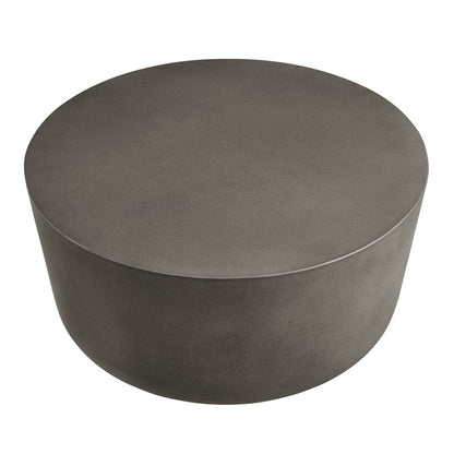 Brion Round Indoor - Outdoor Patio Concrete Coffee Table - Gray