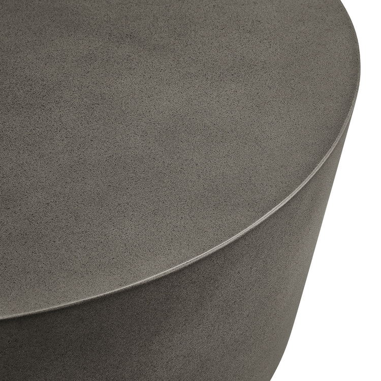 Brion Round Indoor - Outdoor Patio Concrete Coffee Table - Gray