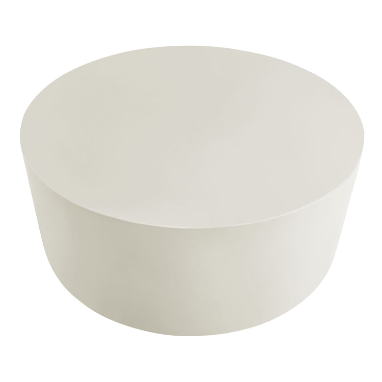 Brion Round Indoor - Outdoor Patio Concrete Coffee Table - White
