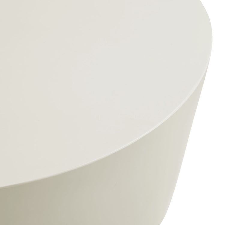 Brion Round Indoor - Outdoor Patio Concrete Coffee Table - White