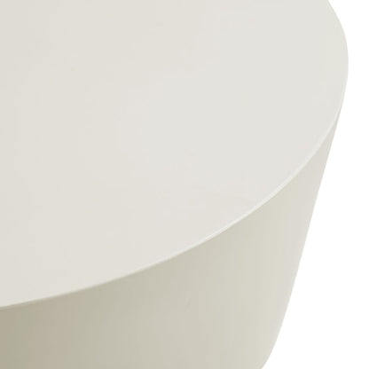 Brion Round Indoor - Outdoor Patio Concrete Coffee Table - White