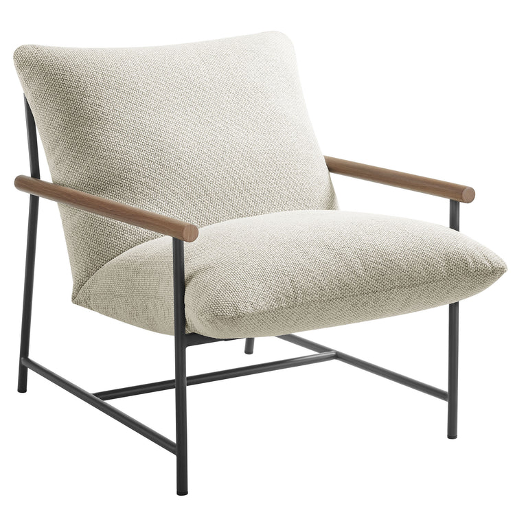 Raya Outdoor Patio Boucle Sling Lounge Chair - Ivory