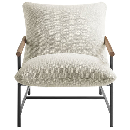 Raya Outdoor Patio Boucle Sling Lounge Chair - Ivory