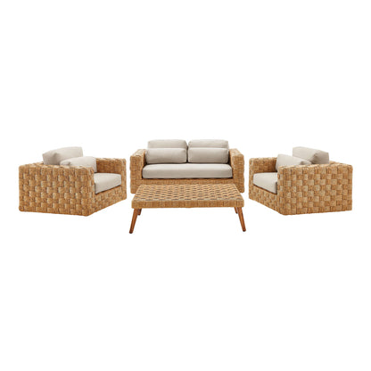 Thames  4-Piece Outdoor Patio Wicker Rattan Furniture Set