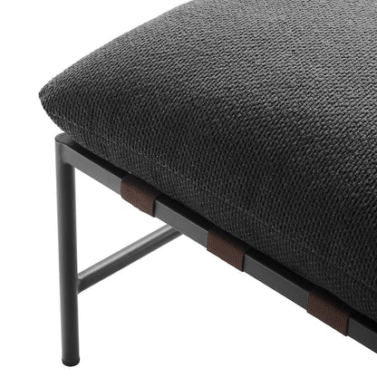 Raya Outdoor Patio Boucle Ottoman - Charcoal