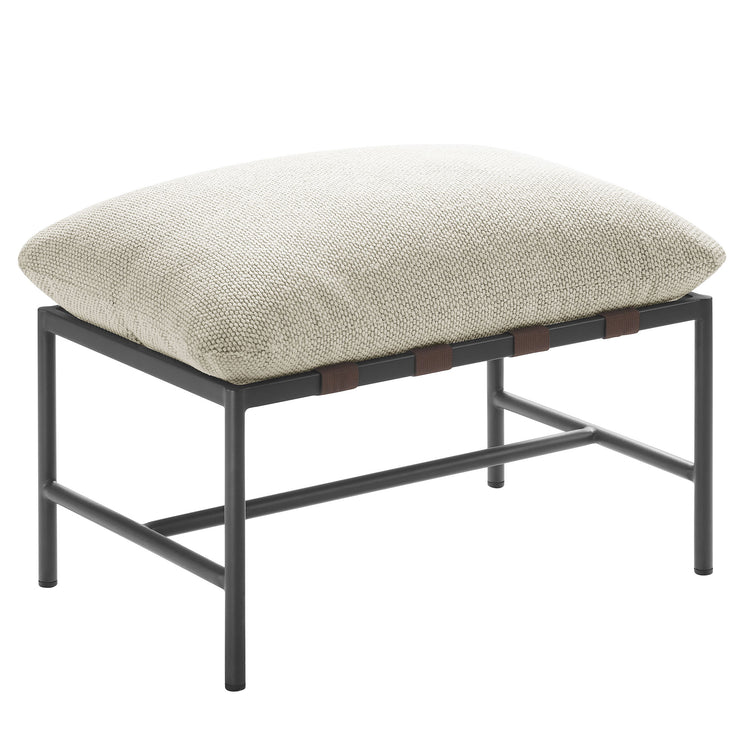 Raya Outdoor Patio Boucle Ottoman - Ivory