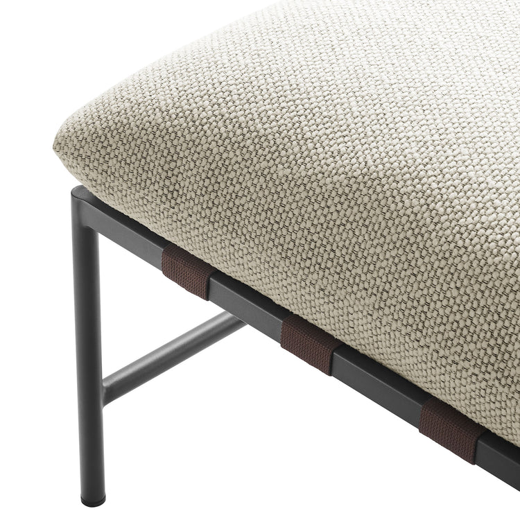 Raya Outdoor Patio Boucle Ottoman - Ivory