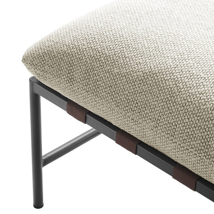 Raya Outdoor Patio Boucle Ottoman - Ivory