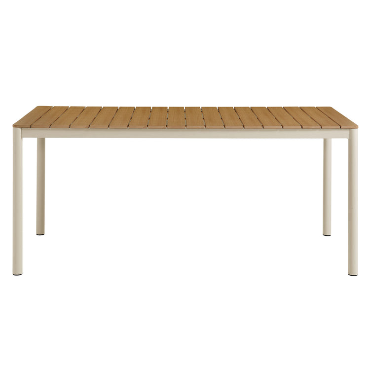 Finn 71" Outdoor Patio Aluminum Dining Table with Faux Wood Top - Default Title
