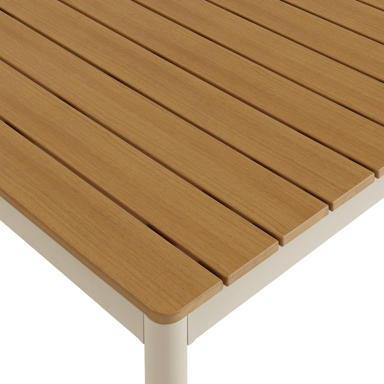 Finn 71" Outdoor Patio Aluminum Dining Table with Faux Wood Top - Default Title